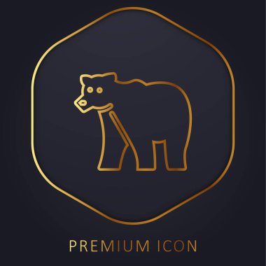 Bear golden line premium logo or icon clipart