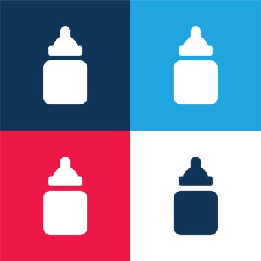 Bebek Şişesi Mavi ve Kırmızı Minimum Renk Simgesi