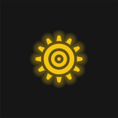 Anemone yellow glowing neon icon clipart