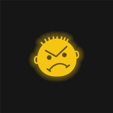 Kızgın sarı parlak neon simgesi