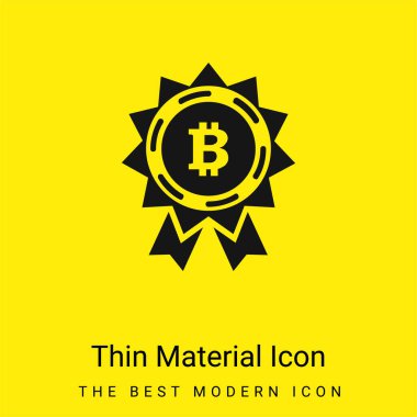 Bitcoin Ödül Etiketi Asgari parlak sarı malzeme simgesi