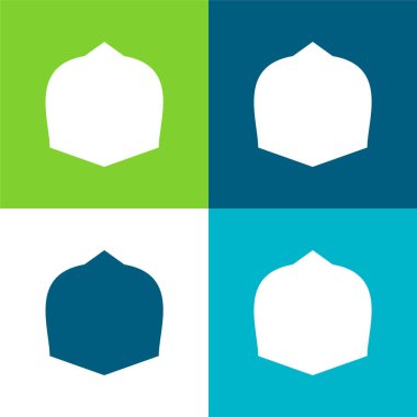 Siyah Savaş Kalkanı Düz 4 renk minimal simgesi