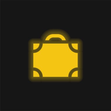 Evrak çantası sarı parlak neon simgesi