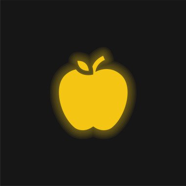 Elma sarısı parlak neon simgesi