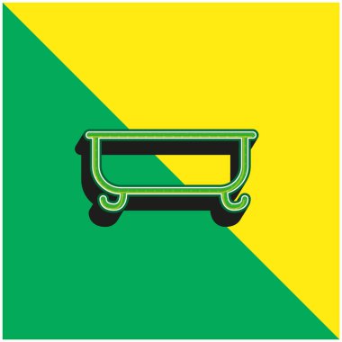 Küvet Yeşil ve sarı modern 3D vektör simgesi logosu