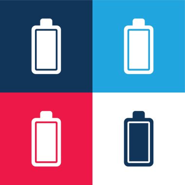 Pil mavi ve kırmızı dört renk minimal simge kümesi