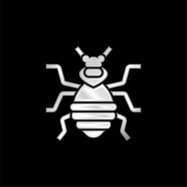 Bedbug silver plated metallic icon clipart