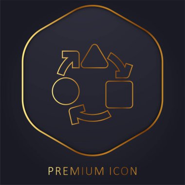 Adaptive golden line premium logo or icon clipart
