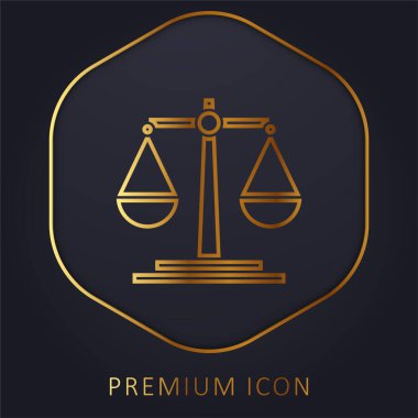 Altın çizgi prim logosu veya simgesi dengesi