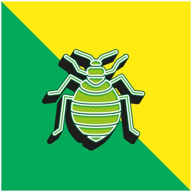 Bed Bug Green ve sarı 3d vektör simgesi