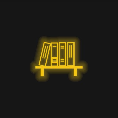 Kitaplar sarı parlak neon simgesi
