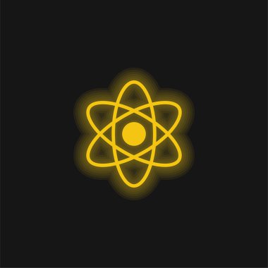 Atom sarısı parlak neon simgesi