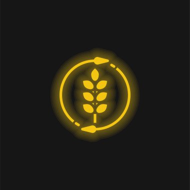 Agronomi sarı parlak neon simgesi