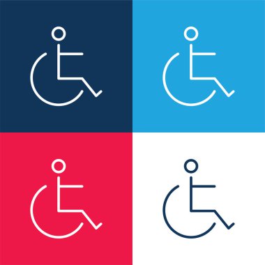 Erişilebilirlik İmzalayın Mavi ve kırmızı En az dört renk simgesi