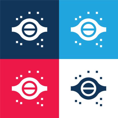 Kara delik mavi ve kırmızı dört renk en küçük simge kümesi