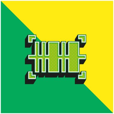 Bar Code Green and yellow modern 3d vector icon logo clipart