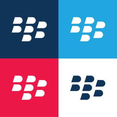 Blackberry mavi ve kırmızı dört renk simgesi seti