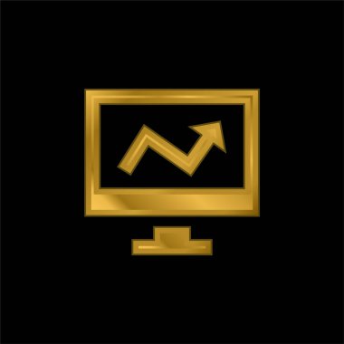 Analitik altın kaplama metalik simge veya logo vektörü