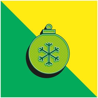 Bauble Green ve sarı modern 3d vektör simgesi logosu