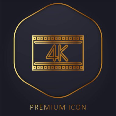 4k altın çizgi prim logosu veya simgesi