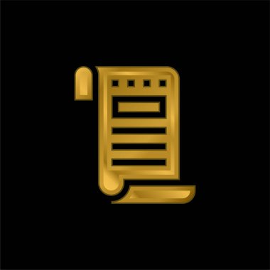 Altın kaplama metalik simge veya logo vektörü