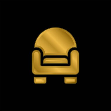 Koltuk altın kaplama metalik simge veya logo vektörü