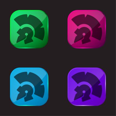 Antik Hint Müzesi Dört renkli cam düğme simgesi