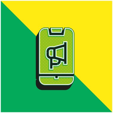 Reklam Yeşil ve sarı modern 3d vektör simgesi logosu