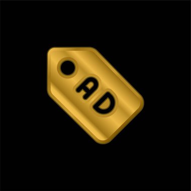 Altın kaplamalı metalik simge veya logo vektörü