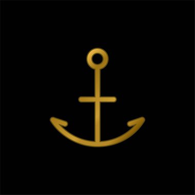 Çapa altın kaplama metalik simge veya logo vektörü