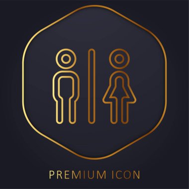 Bathrooms golden line premium logo or icon clipart