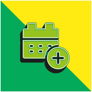 Atama Yeşil ve sarı modern 3d vektör simgesi logosu