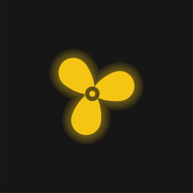 Tekne pervanesi sarı parlayan neon simgesi