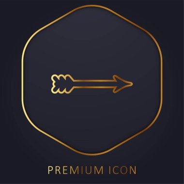 Ok altın çizgi premium logosu veya simgesi