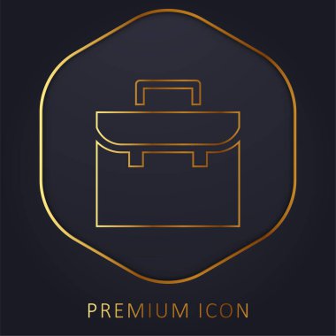Evrak çantası altın çizgi prim logosu veya simgesi