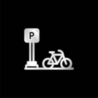 Bisiklet gümüş kaplama metalik simge