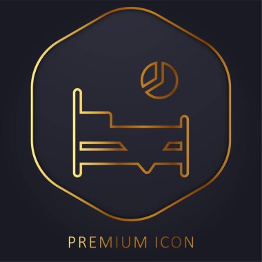 Yatma zamanı altın çizgi prim logosu veya simgesi