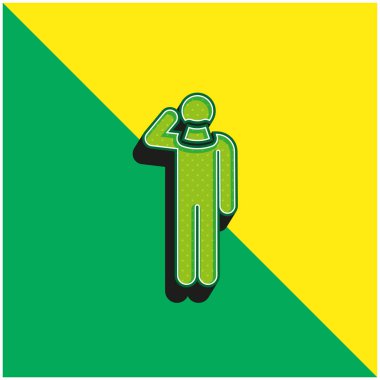 Kaza Yeşil ve Sarı Modern 3D vektör simgesi logosu