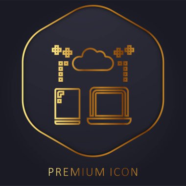 Yedekleme altın satır premium logosu veya simgesi