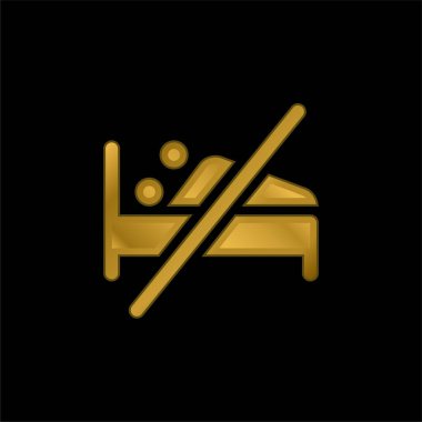 Uzak durma altın kaplama metalik simge veya logo vektörü