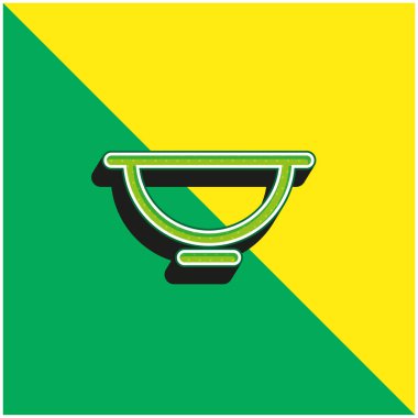 Kase Yeşil ve Sarı Modern 3D vektör simgesi logosu