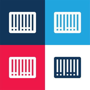 Barkod mavi ve kırmızı dört renk en küçük simge kümesi