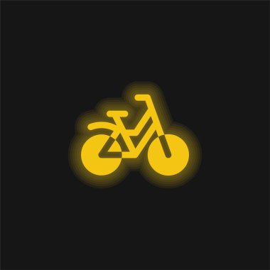 Bisiklet sarı parlayan neon simgesi