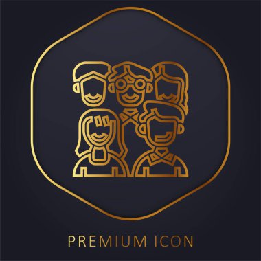 Ancestors golden line premium logo or icon clipart