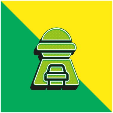 Kaçırma Yeşil ve Sarı Modern 3D vektör simgesi logosu
