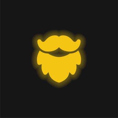 Sakal sarısı parlak neon simgesi