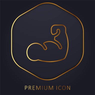 Arm golden line premium logo or icon clipart