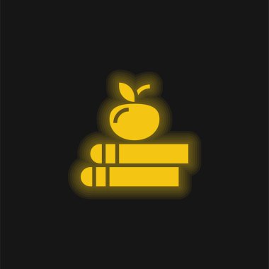 Kitap sarı parlak neon simgesi