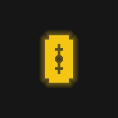 Bıçak sarısı parlak neon simgesi