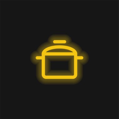 Büyük kap sarı parlak neon simgesi